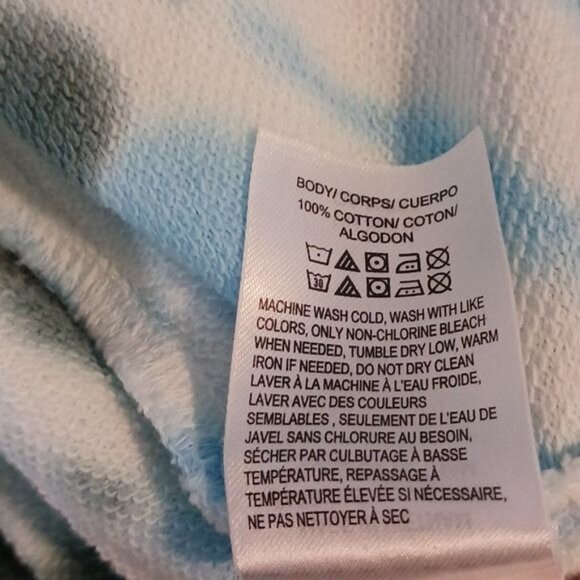 NEW Lucky Brand Crew Neck Cropped Blue Green Tie-Dye Sweatshirt Size XXL - Picture 9 of 11